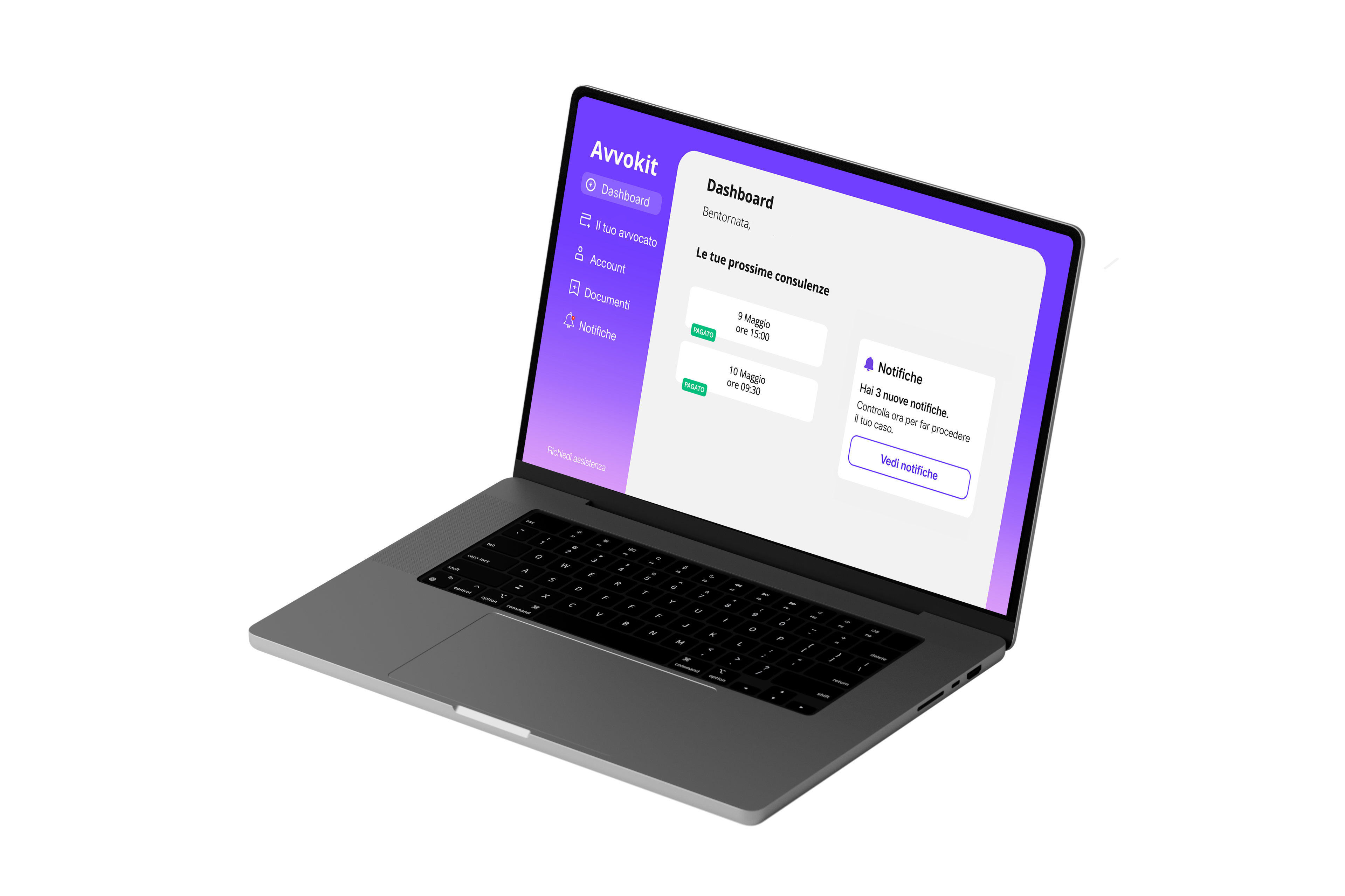 Anteprima dashboard Avvokit